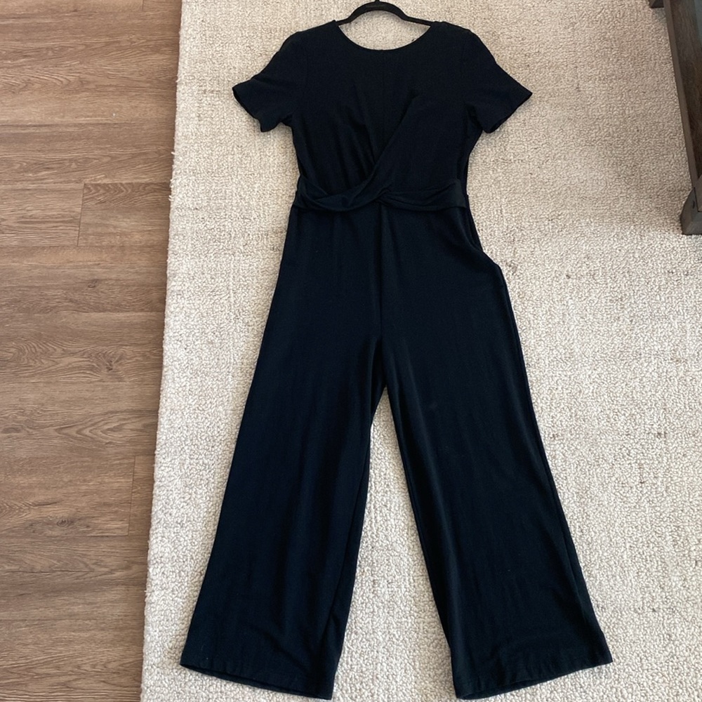 Garnet Hill Black Tencel Lyocell Jumpsuit - Size M